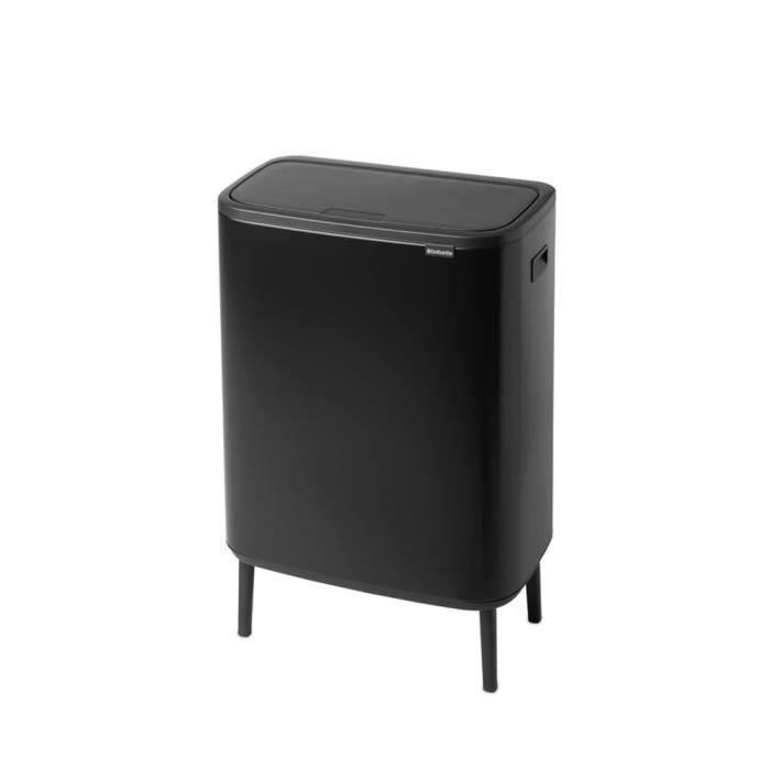 Contenedor de basura BRABANTIA Bo Touch Hi, 2 cubos de 30 L, color negro