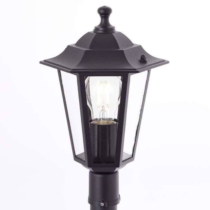 Paletto luminoso da esterno - BRILLIANT - CARLEEN - nero - metallo/vetro - E27 max 60W - IP44