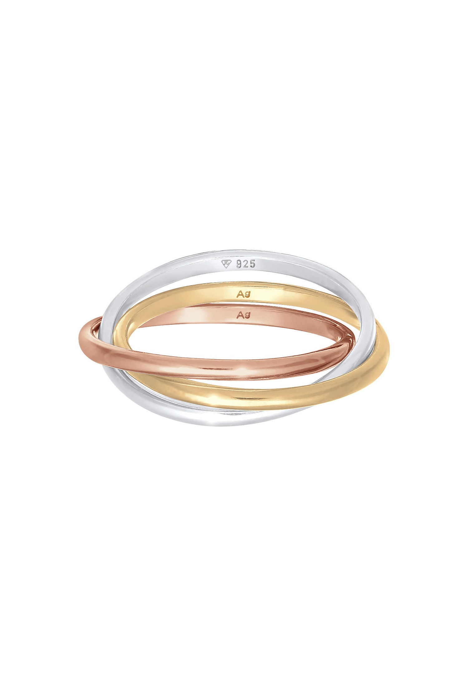 Elli Bague enveloppante pour femmes Trini Look Basic Minimal Trend en argent sterling 925