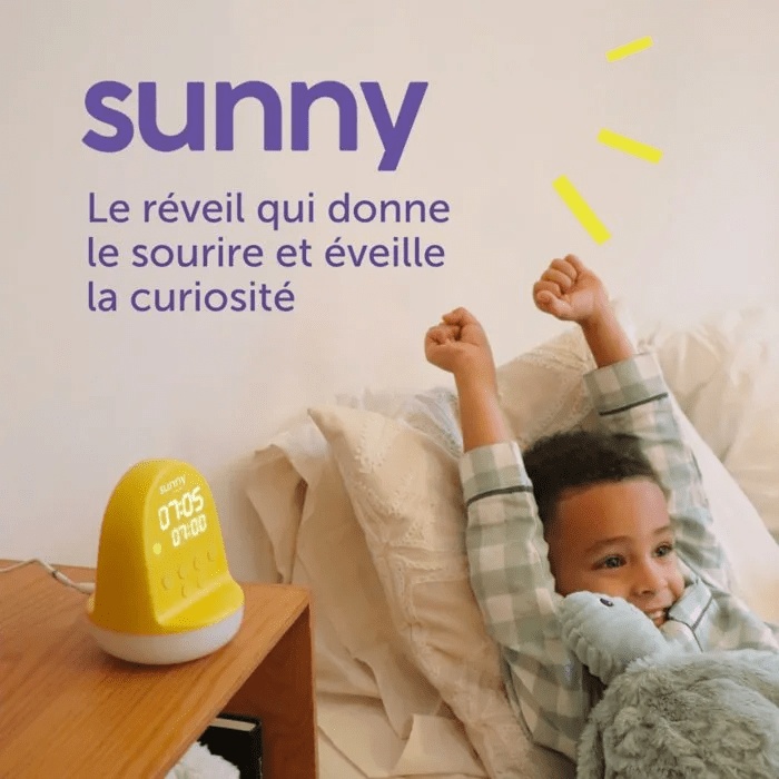 Réveil enfant - MORPHÉE - SUNNY - 365 découvertes audio - Veilleuse éducatif - Jaune