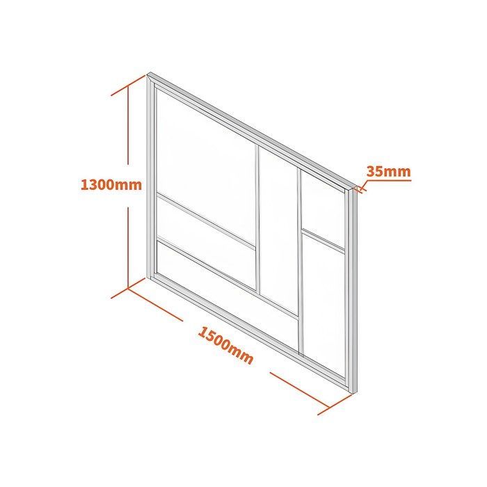 Verrière atelier en aluminium thermolaqué 150x130 cm - Noir - ARTENA