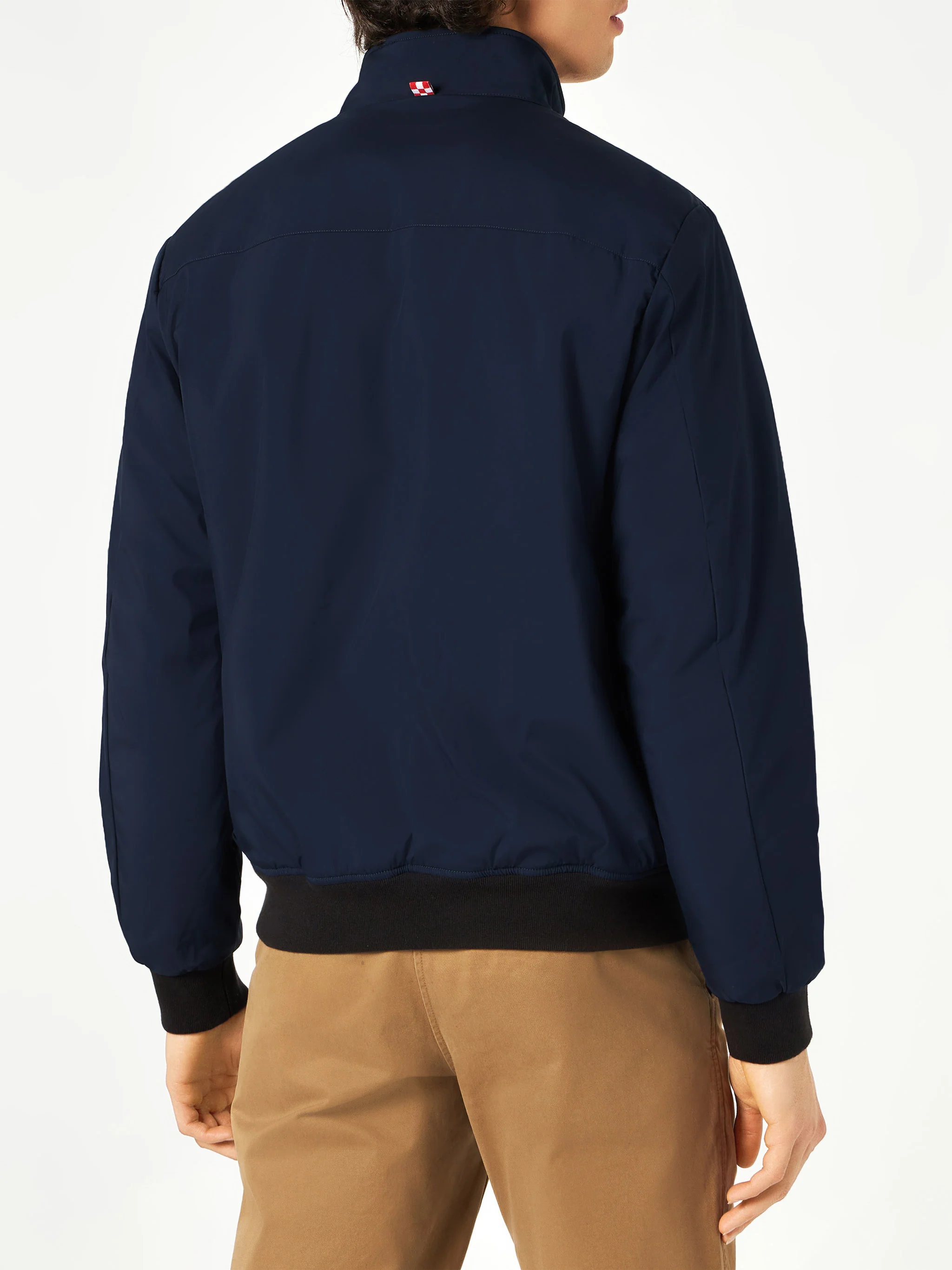 Blaue Herren-Bomberjacke mit Pelzfutter