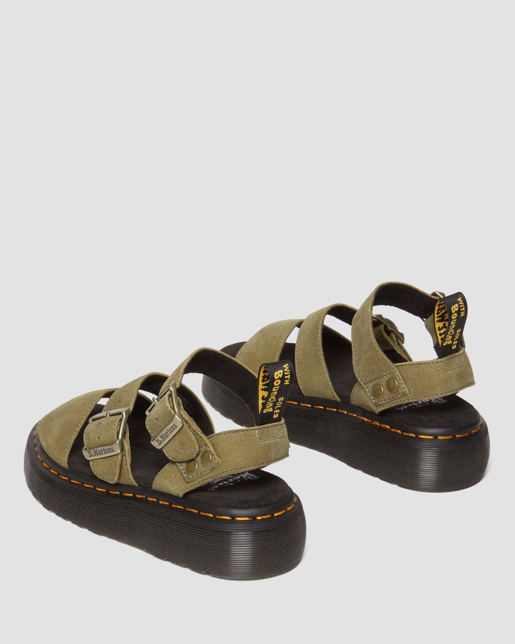 Gryphon Tumbled Nubuck Leder Plateausandalen