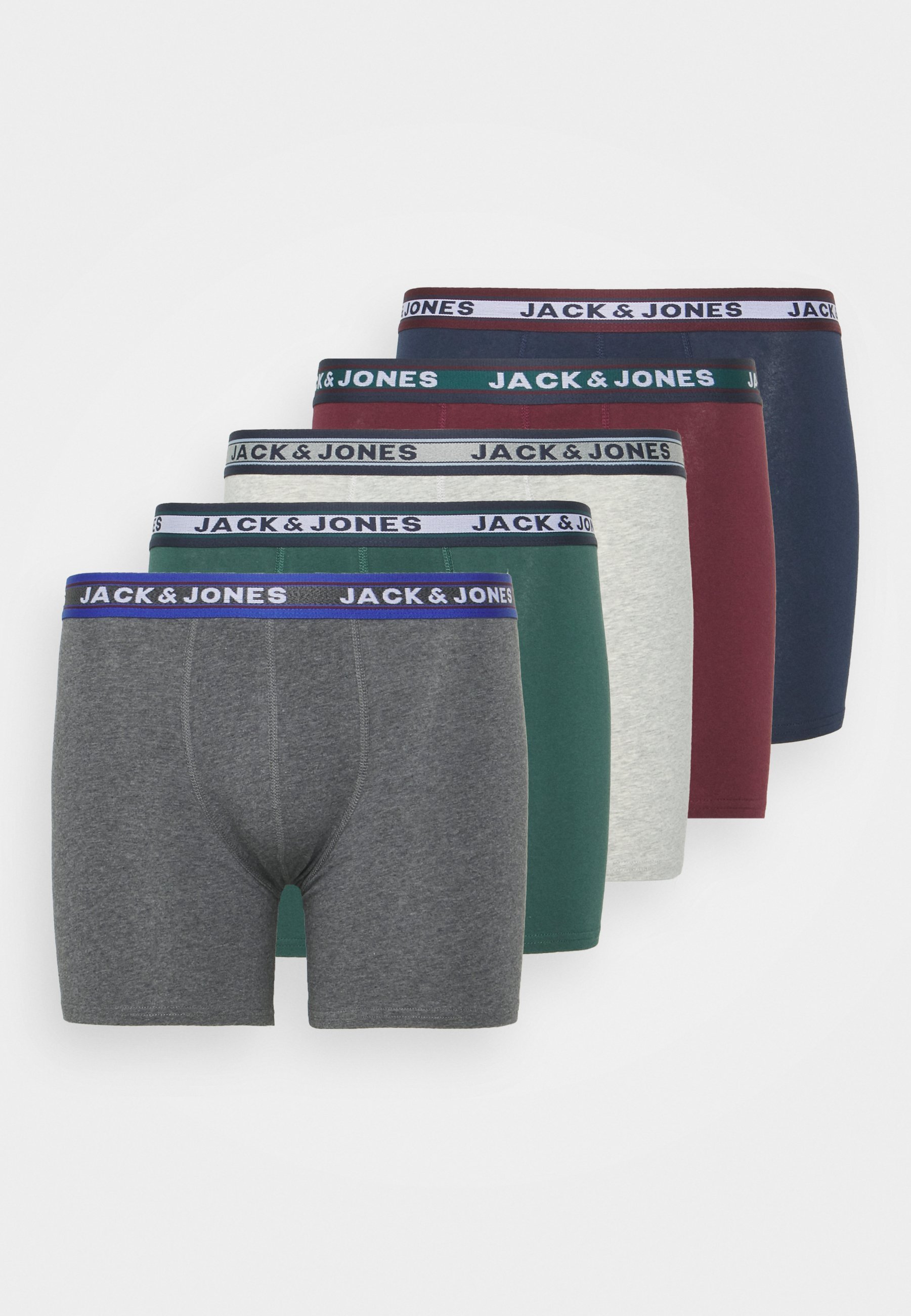 Jack & Jones JACOLIVER PLUS TRUNKS 5 PAC - Badehose - dunkelgrau meliert