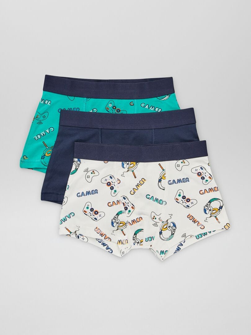 Conjunto de 3 cuecas boxer - VERDE
