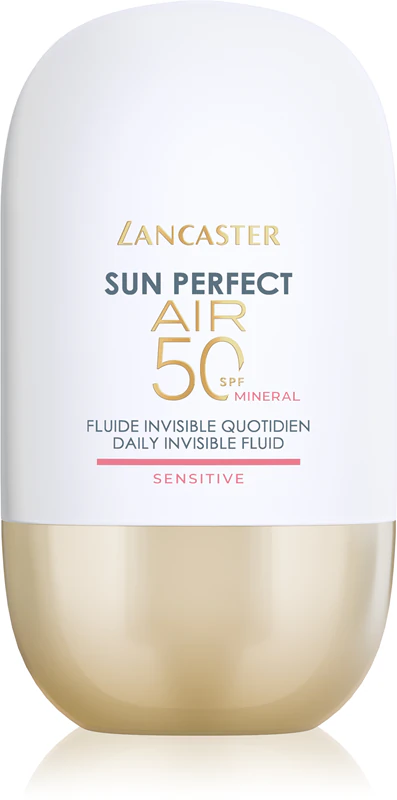 Lancaster Sun Perfect Air 50 Sensitive Mineral fluido protetor ultraleve para pele sensível com tendência a manchas.