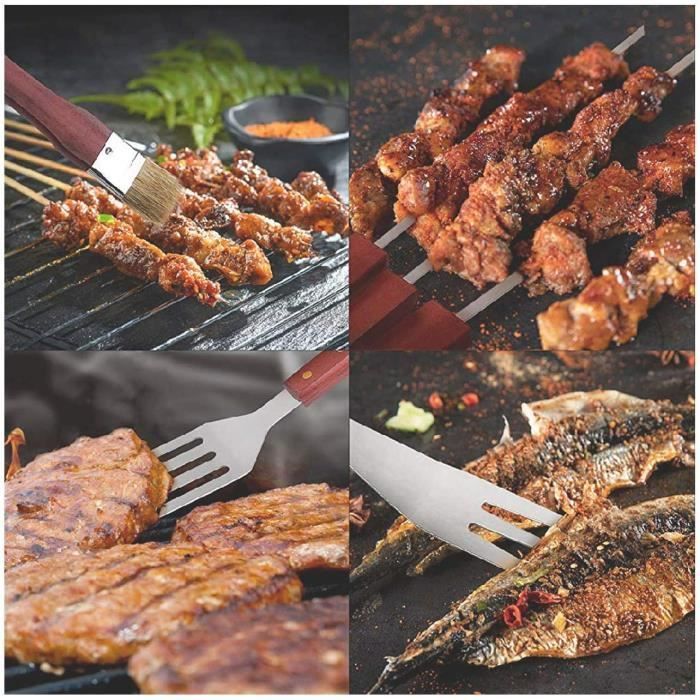 Set d'accessoires Barbecue - 18 pcs - Acier Inoxydable - Lavable - Mallette d'accessoires