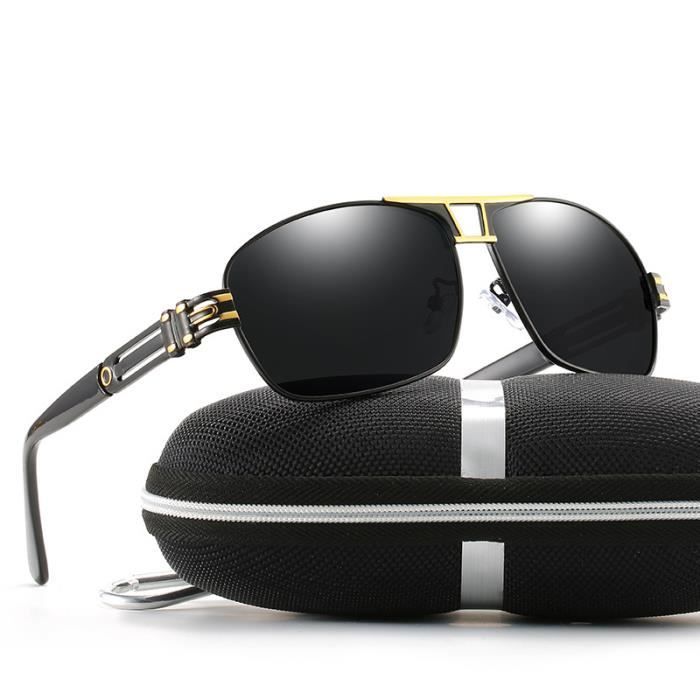 Gafas de sol SHARPHY para hombre, montura cuadrada, caja grande, ciclismo, conducción, dorado, negro, clásico, verano, deportes al aire libre, protección UV