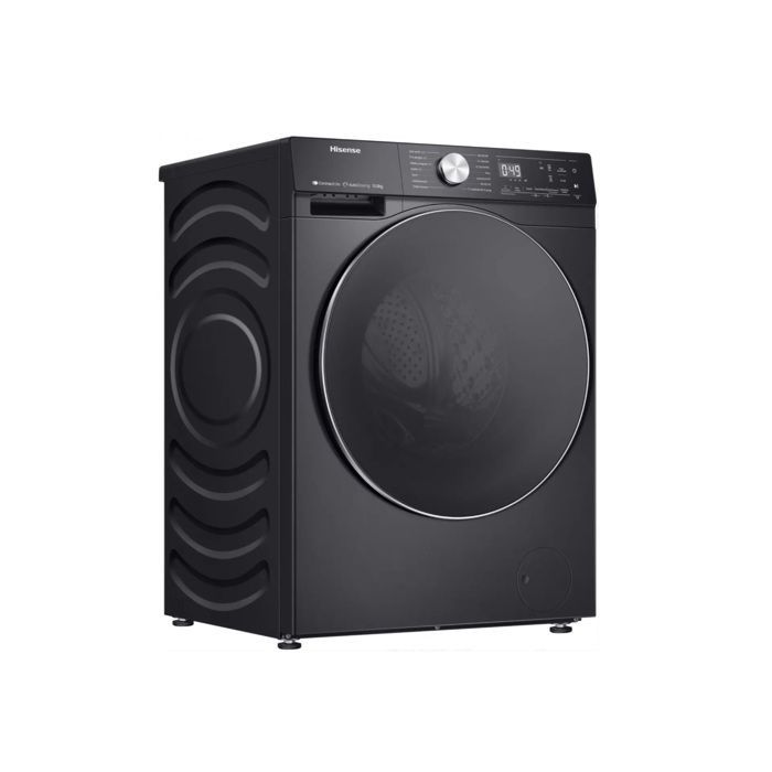 Lavadora de carga frontal Hisense de 10,5 kg y 1400 rpm, color negro - WF5S1045BB