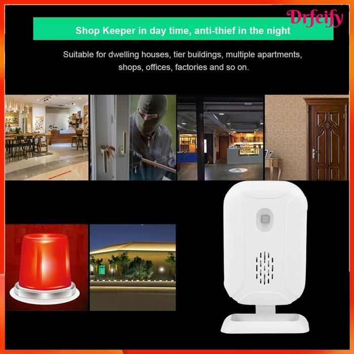 Wireless Doorbell - AKOZON - 36 Melodies - 280m Range - 110° IR Detection - Adjustable Volume 113–25 dB