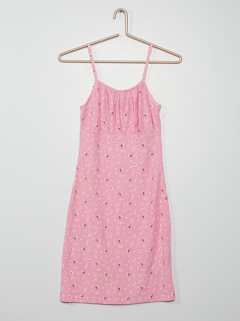 Korte jurk met bloemenprint - ROZE