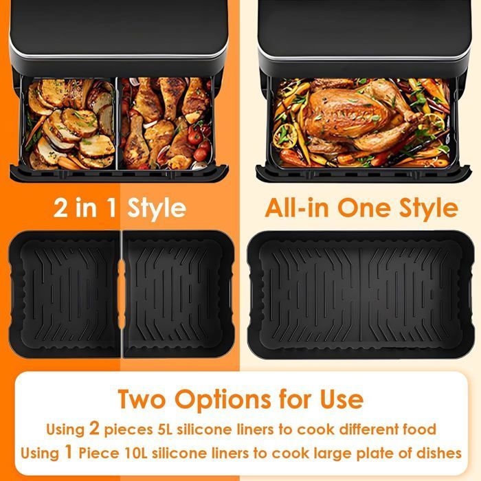 Accessoires Air Fryer - ZIG-ZAG TERRITOIRES - Cosori Dual Zone 10L - Réutilisables - Plat et Grille - 3 pièces