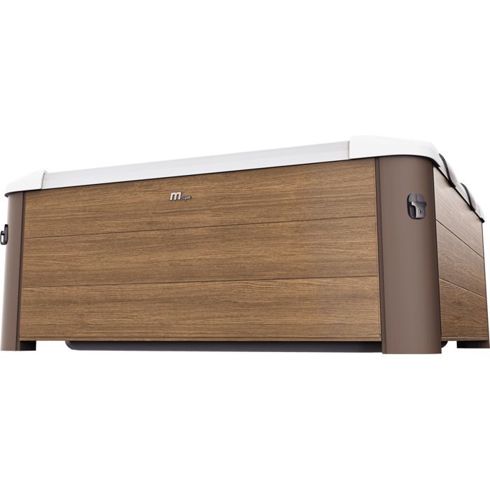 Spa cuadrado de 140 cm x 140 cm, color ámbar, 6 plazas.