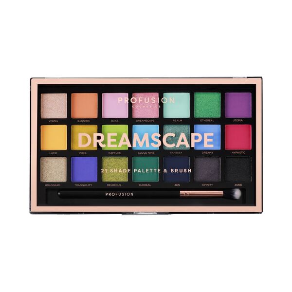 Paleta a štětec Profusion Cosmetics Dreamscape s 21 odstíny