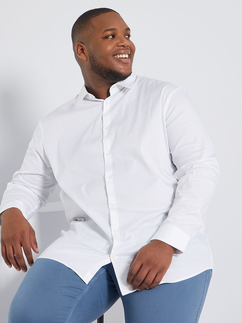 Stretch twill overhemd - wit