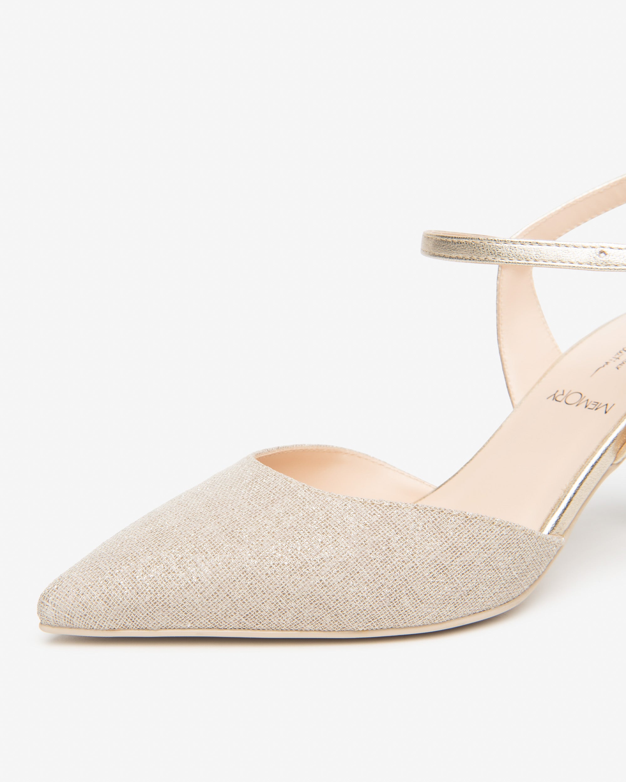 Damen-Slingback aus Leder und Stoff