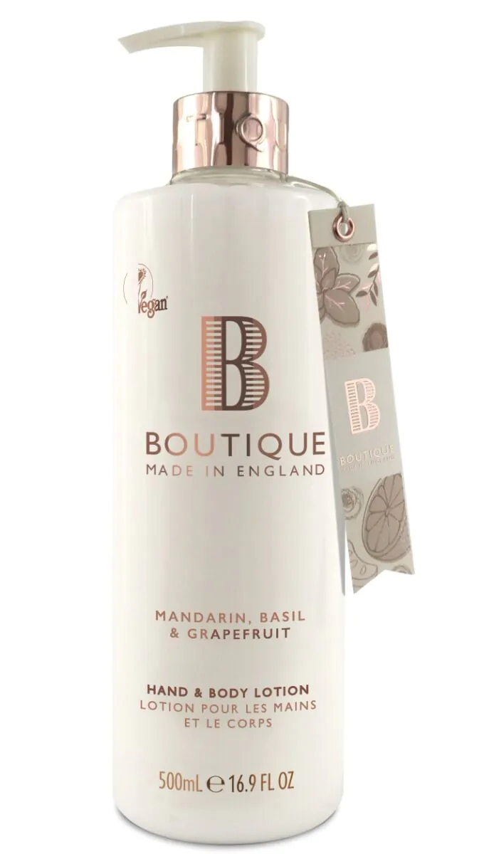 Boutique England Balsam do rąk i ciała Mandarynka, Bazylia i Grejpfrut 500 ml