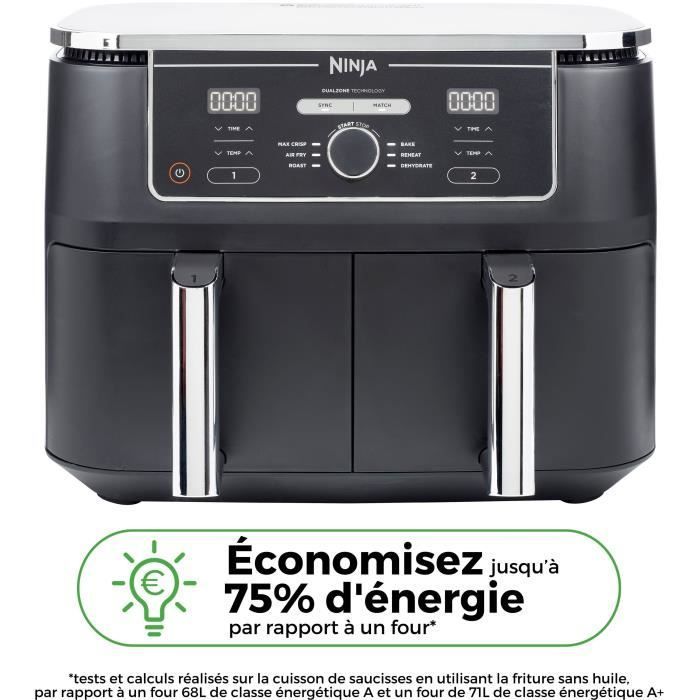 Freidora de aire NINJA Foodi Max Dual Zone AF400EU - Capacidad de 9,5 L - 6 programas de cocción - 2470 W