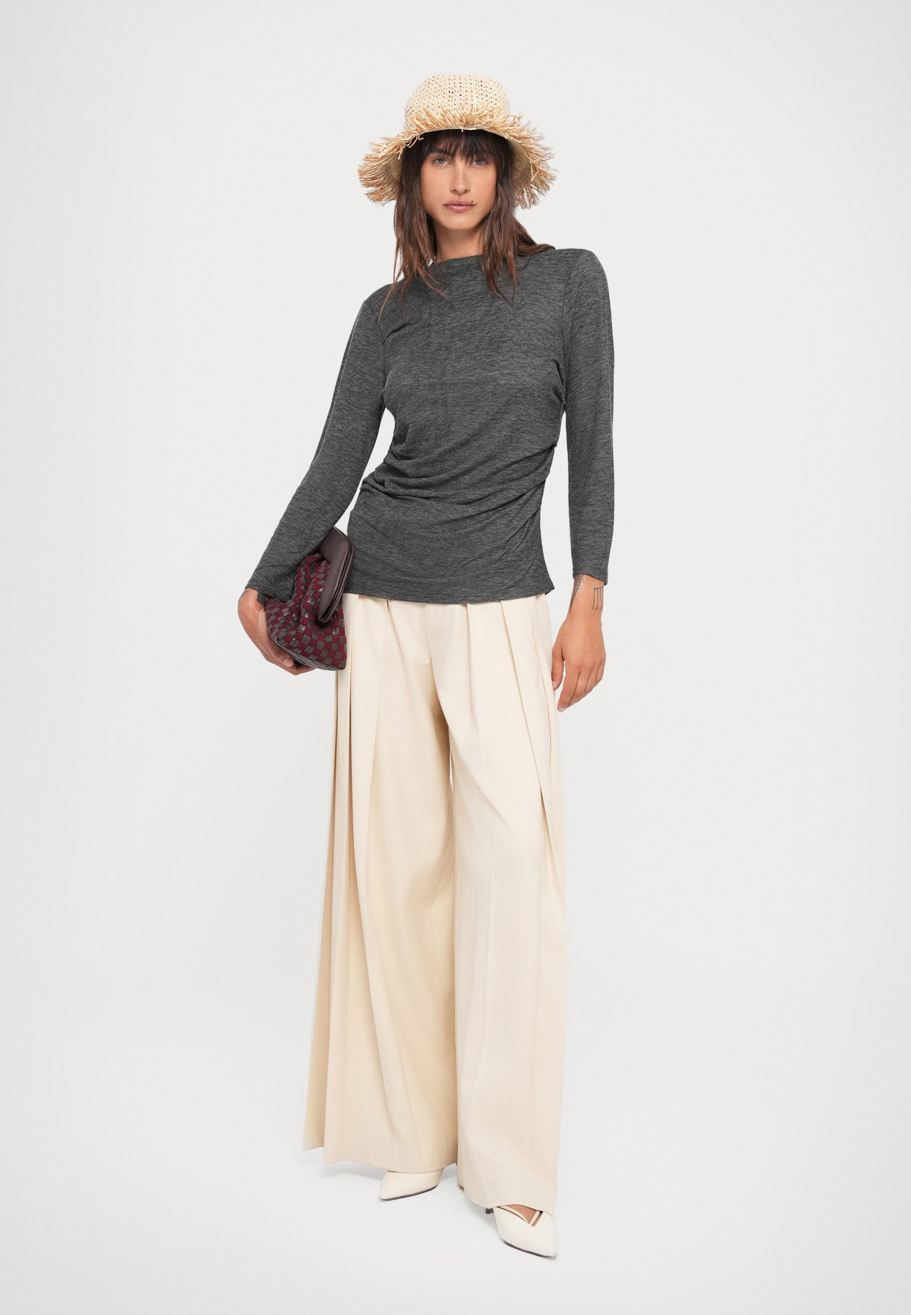 Proenza Schouler White Label BLYTHE - Maglia a maniche lunghe - melange carbone