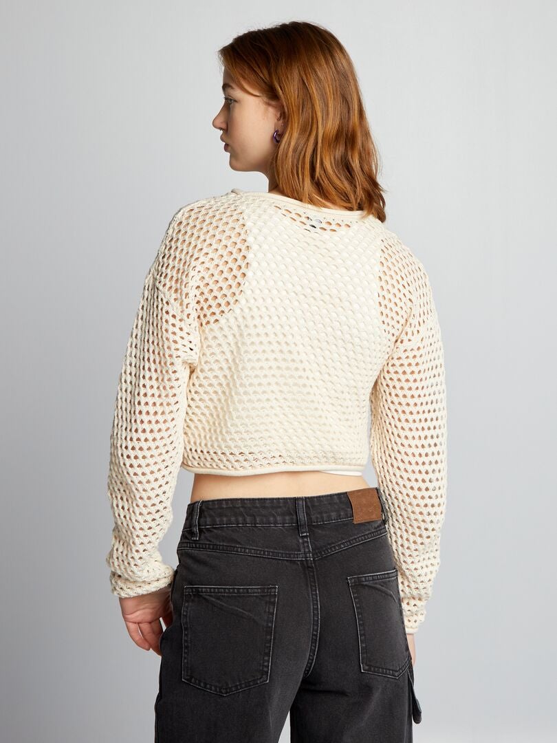 Jersey de punto calado - BEIGE