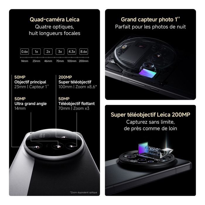 Smartphone - XIAOMI - Xiaomi 15 Ultra - 16 Go RAM - 512 Go - Quadruple caméra Leica