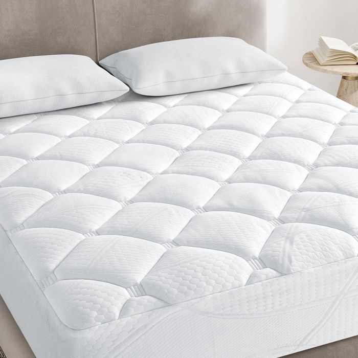 Surmatelas 180x200 cm - INRE, Confort Optimal - Moelleux, Anti-acarien, Respirant - pour Matelas 2 Places - Lavable -Z1