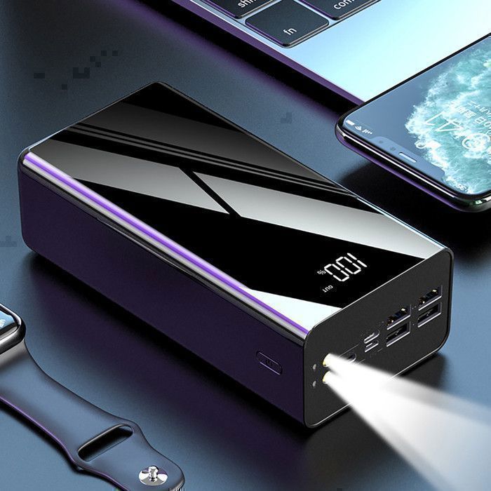 HAZEALDEMI® 50000mAh Batterie Externe,Power Bank,4 Sorties/3 Entrées et LCD Ecran/LED Lampe pour Smartphone