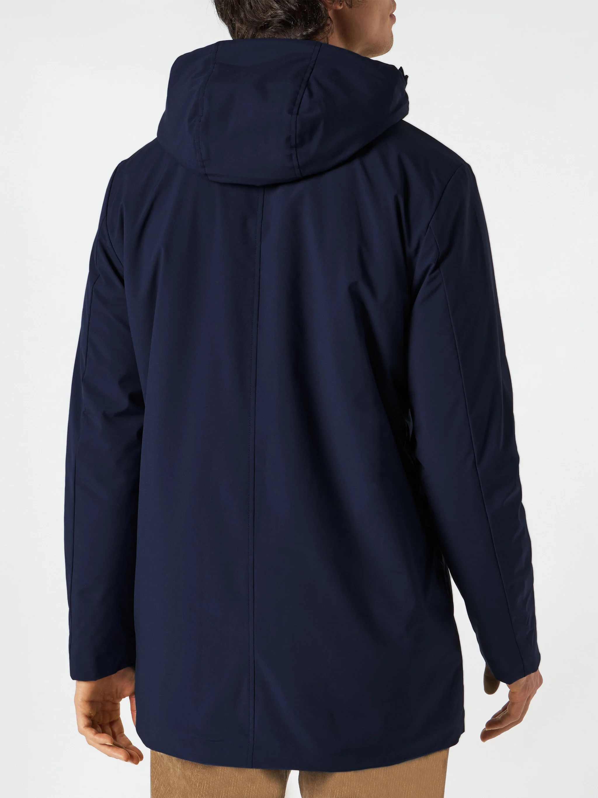 Herenparka Voyager Blue met capuchon en Sherpa-voering