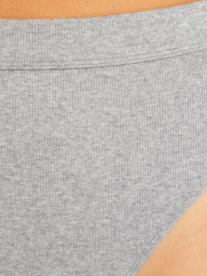 Conjunto de 2 tangas de algodão canelado - CINZA