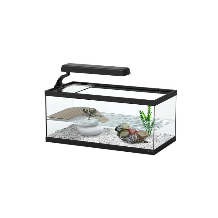 Acuario para tortugas acuáticas - Aquatlantis - Tortum - Negro - L40 x W20 x H18 cm
