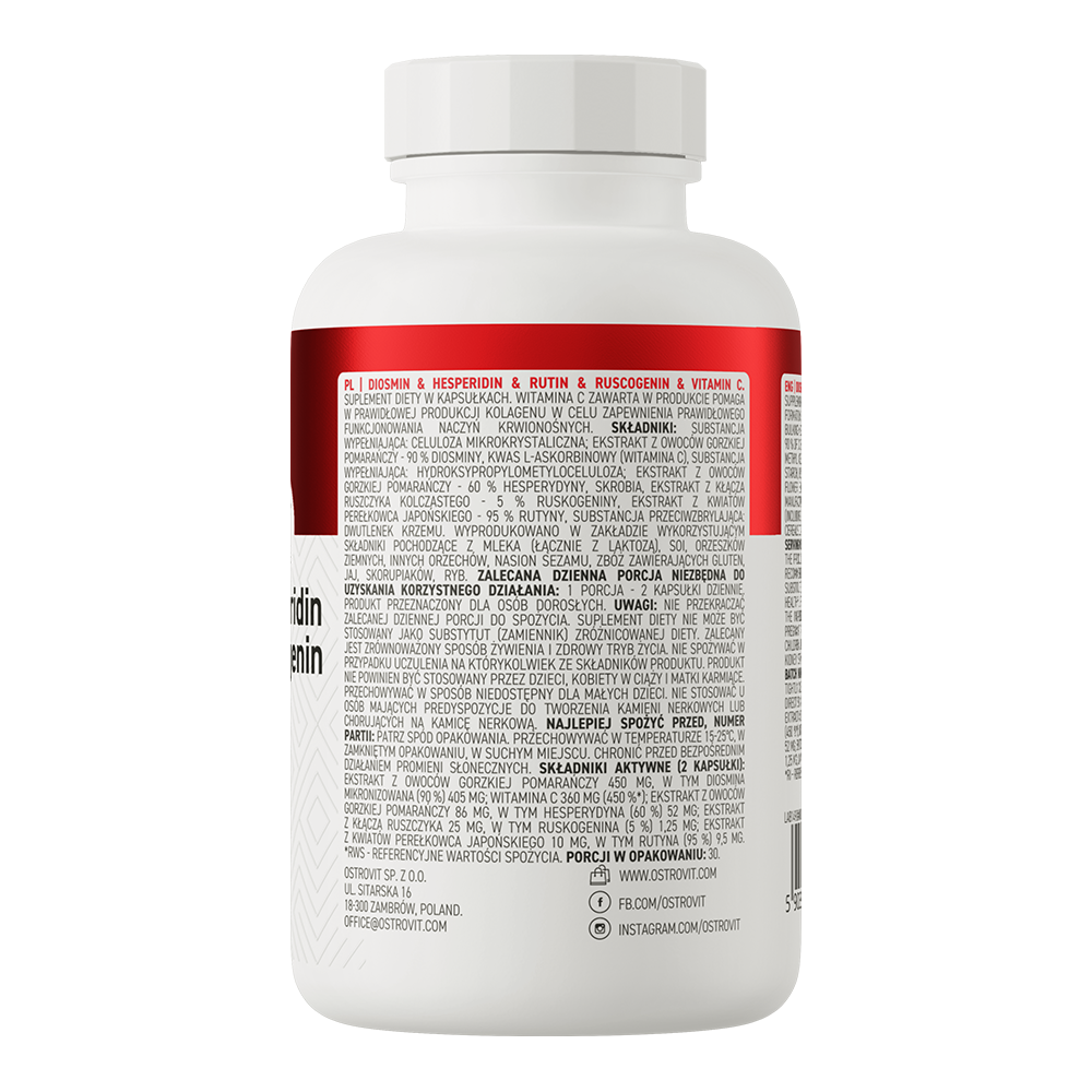 OstroVit Diosmin + Heszperidin + Rutin + Ruscogenin + C-vitamin
