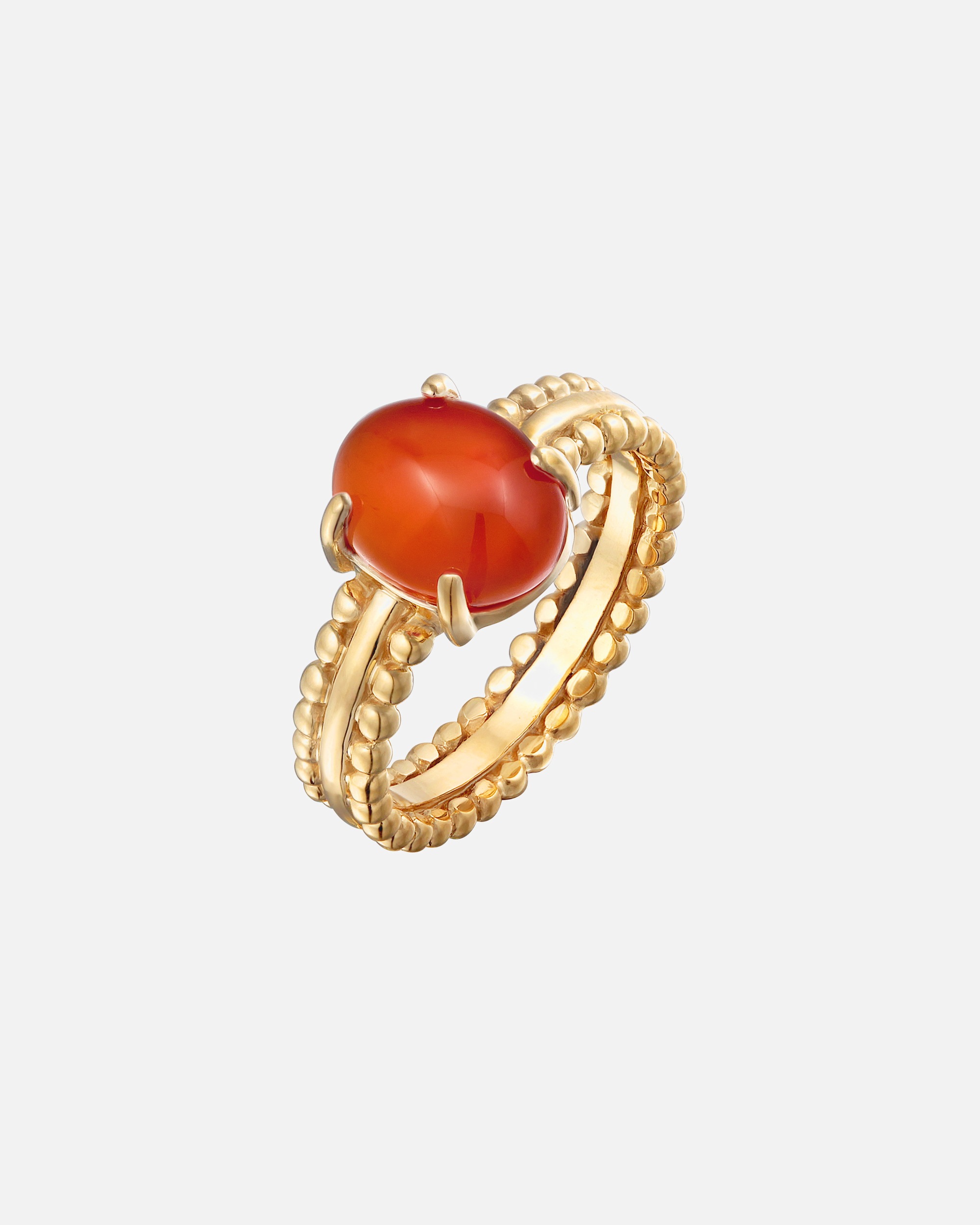 Elli PREMIUM Elli PREMIUM Bague Femmes Déclaration Twisted avec cornaline en argent sterling 925 plaqué or
