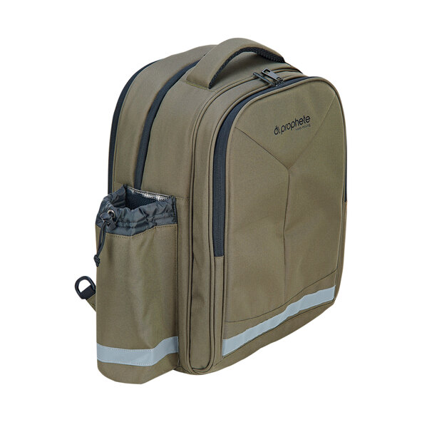 Insulated bicycle side pannier, olive