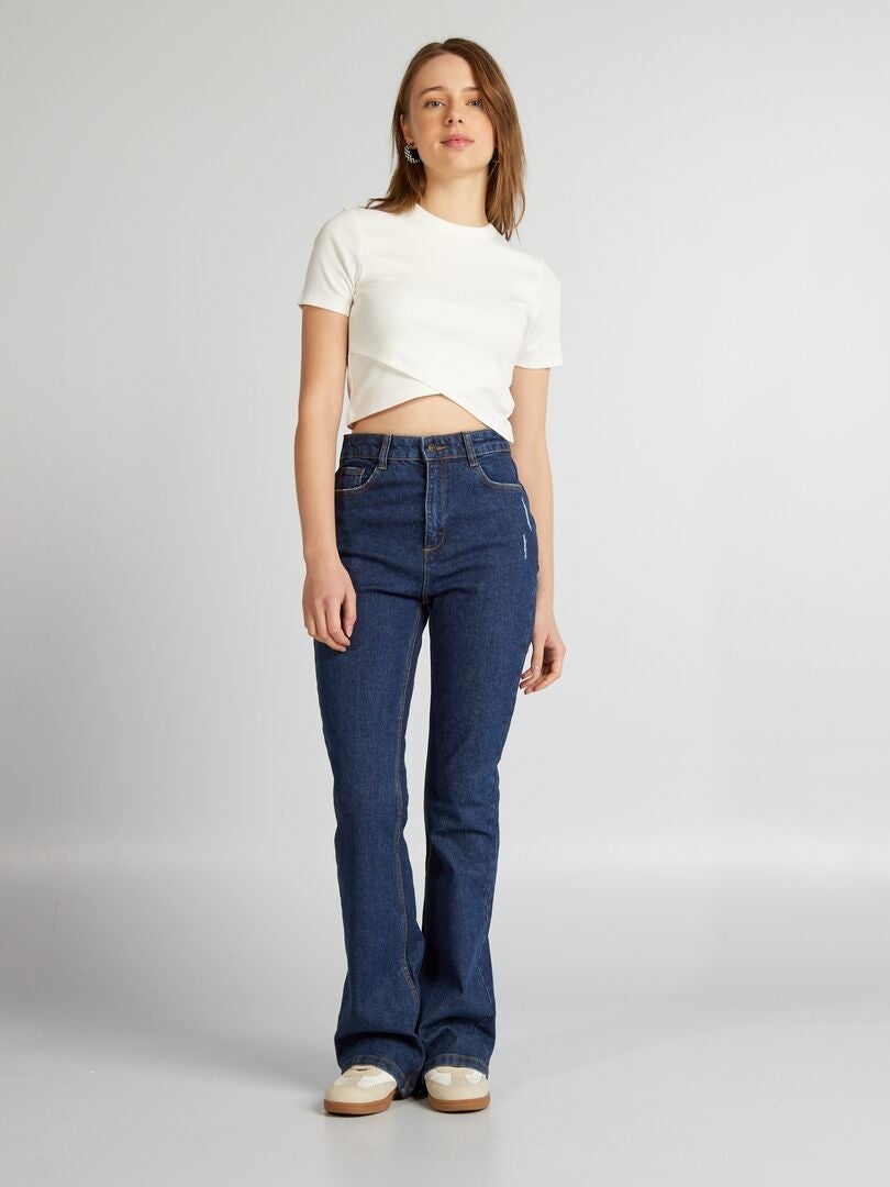 Pantalones vaqueros acampanados/de bota de talle alto - AZUL