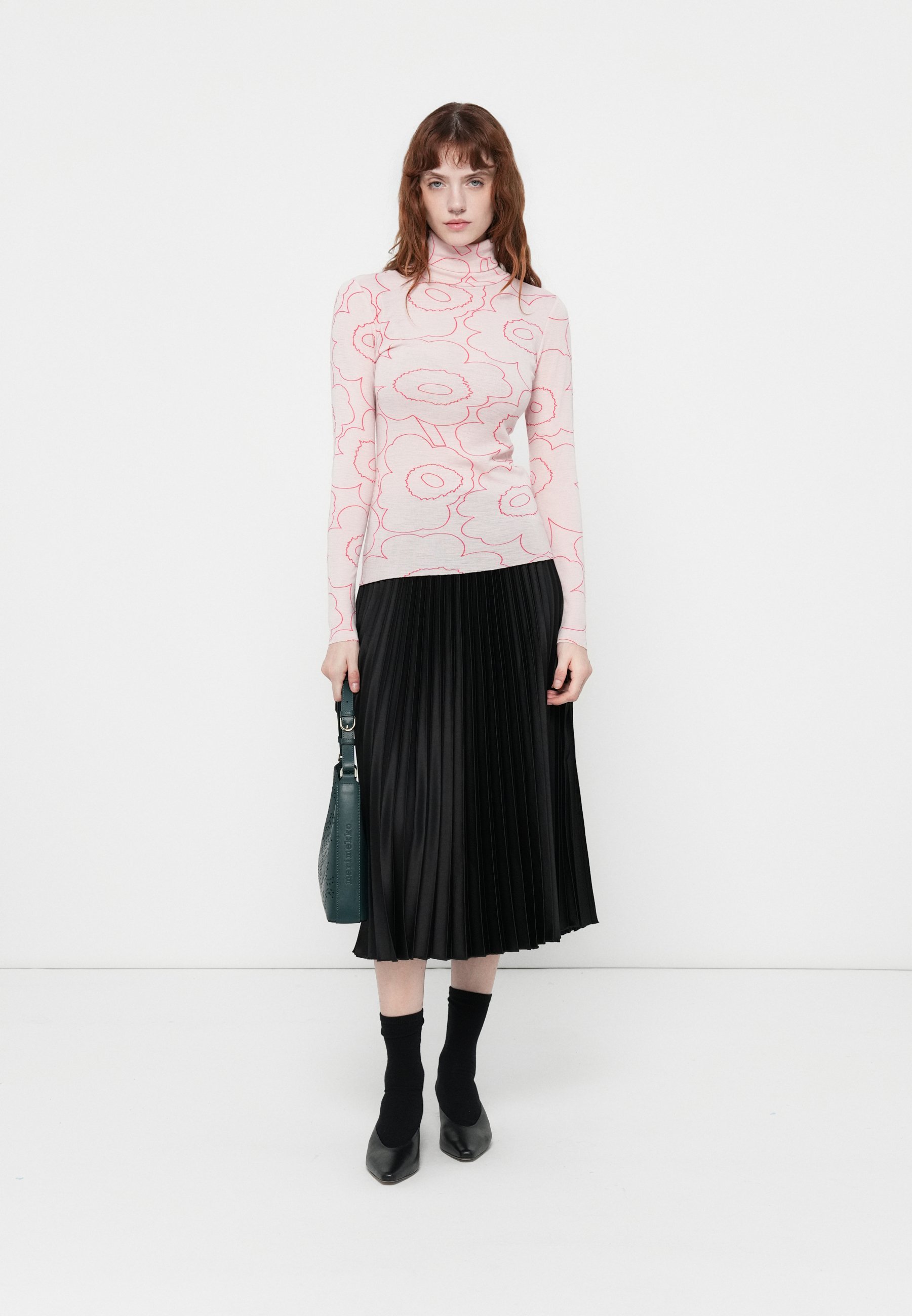 Marimekko VILINA PIIRTO UNIKKO - Top met lange mouwen - lichtroze/rood
