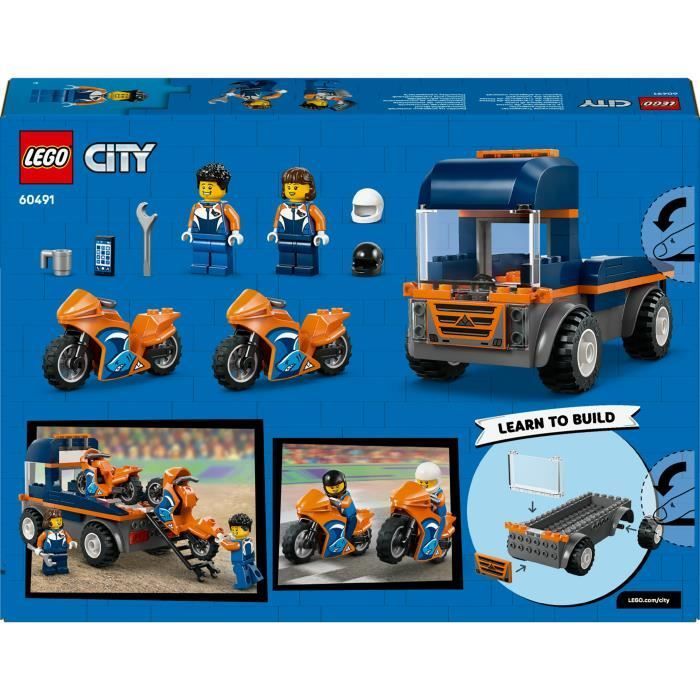 LEGO City 60491 Motorfietstransporter - Bouwspeelgoed voor kinderen vanaf 4 jaar - Cadeau-idee