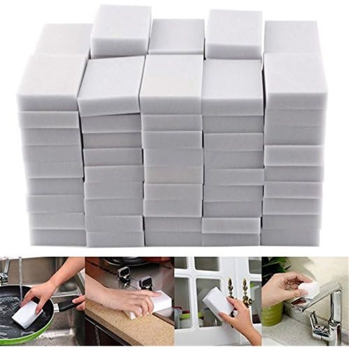 100 unidades de esponjas mágicas para limpieza, limpiador de espuma multifuncional y accesorios de cocina.