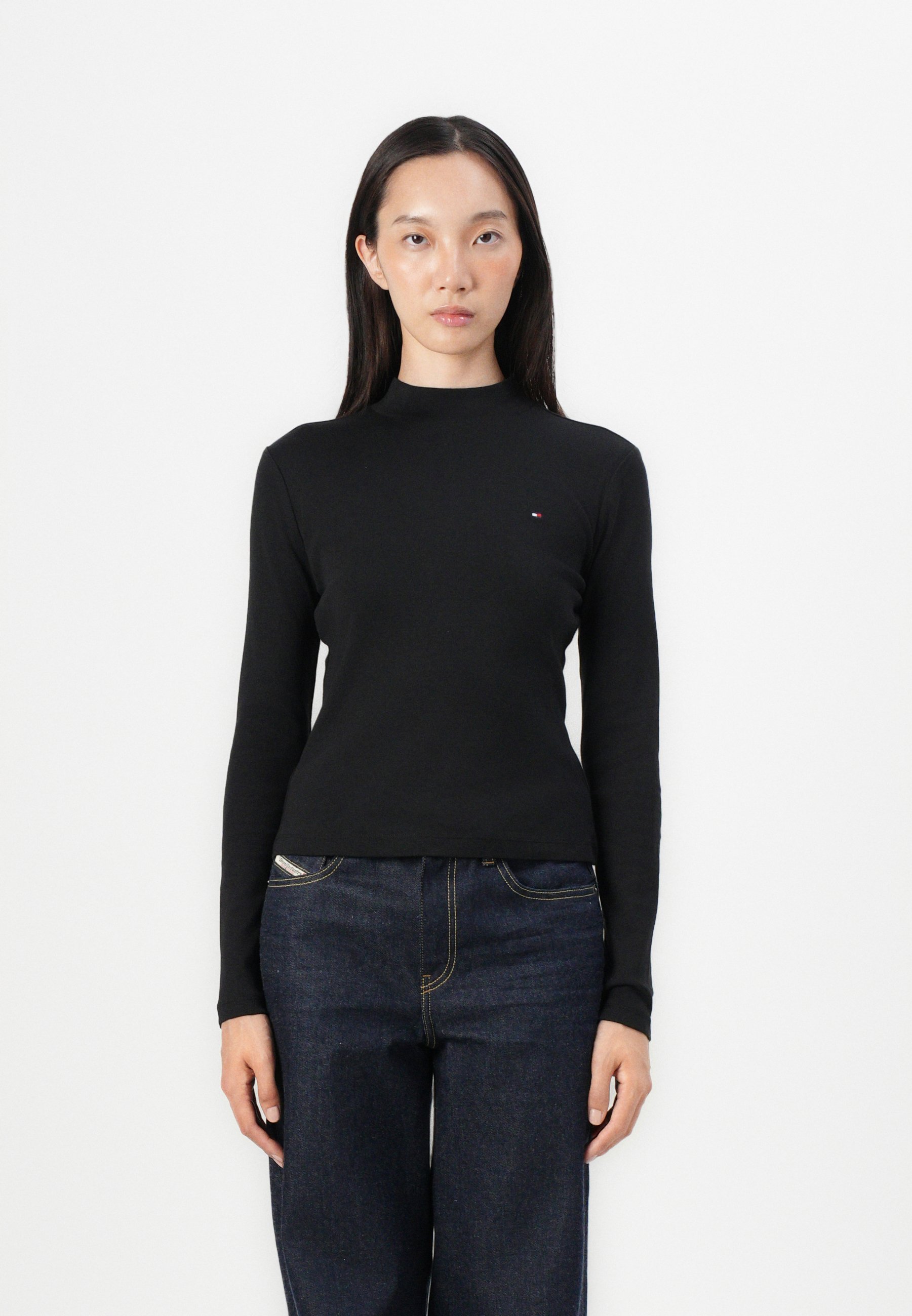 Maglia a maniche lunghe Tommy Hilfiger SLIM CODY - nera