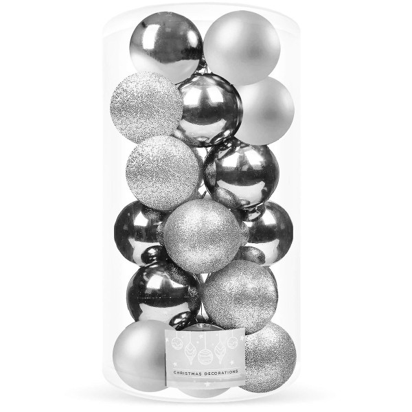 Bombki choinkowe 20 szt. 4 cm zestaw choinkowy srebrny