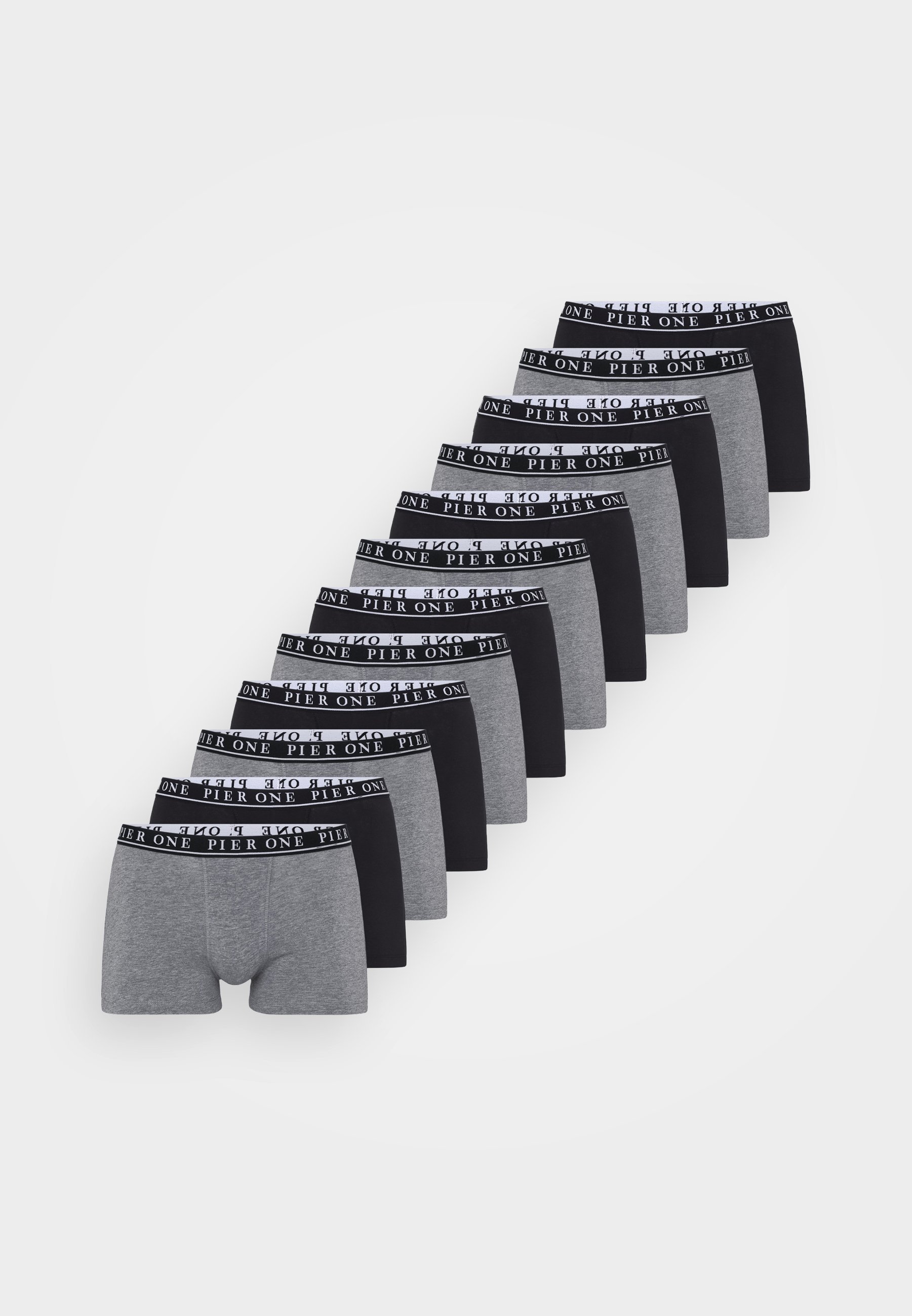 Pier One 12-pack - Zwembroeken - zwart/grijs gemêleerd