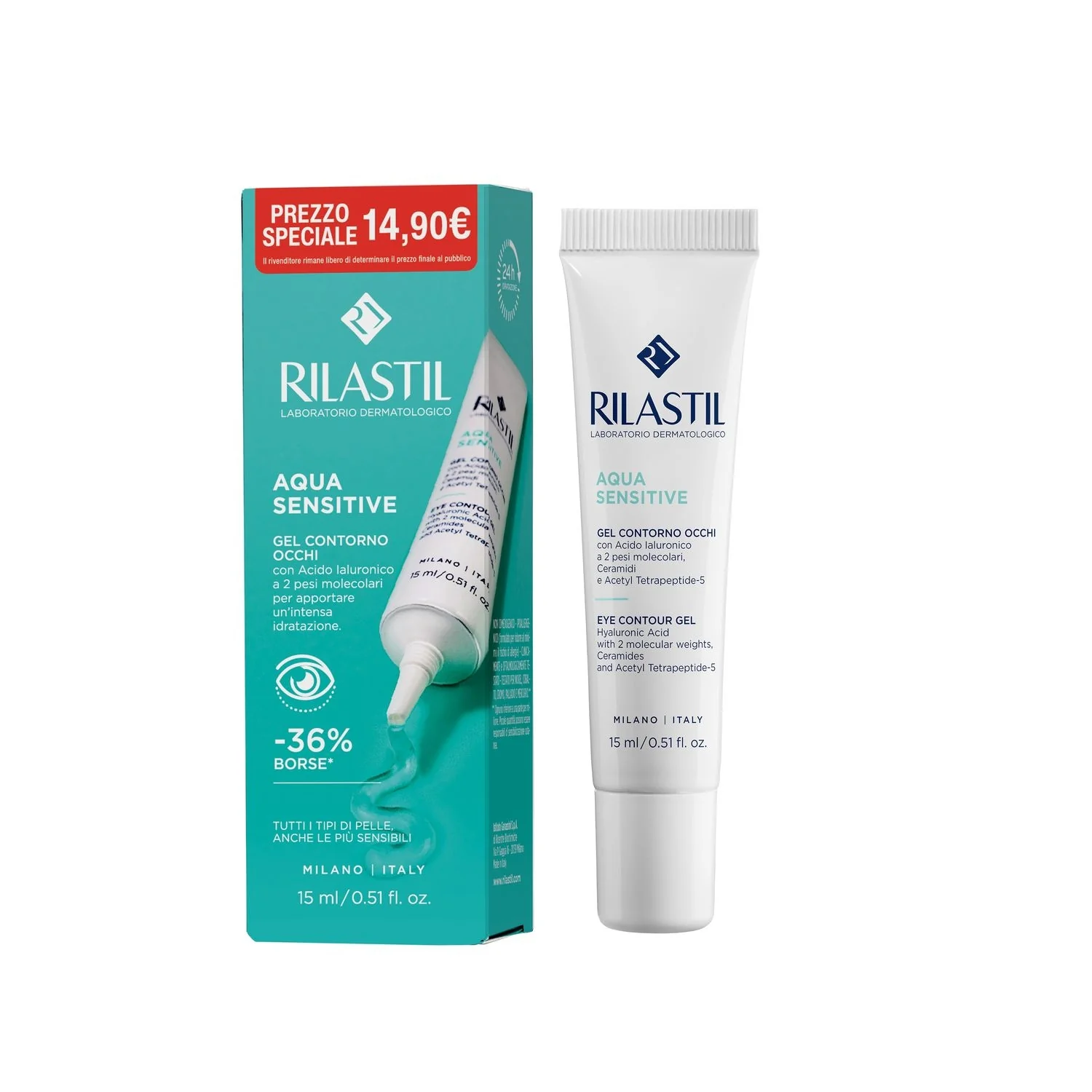 Aqua Sensitive -Gel Contorno Occhi - Tratt.anti borse e occhiaie, Contorno occhi idratante