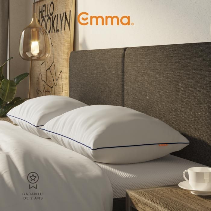 EMMA | Oreiller Emma Original Confort 60x60 cm | Doux et Moelleux | Soulage La Pression | Hauteur Adaptable | Hypoallergénique