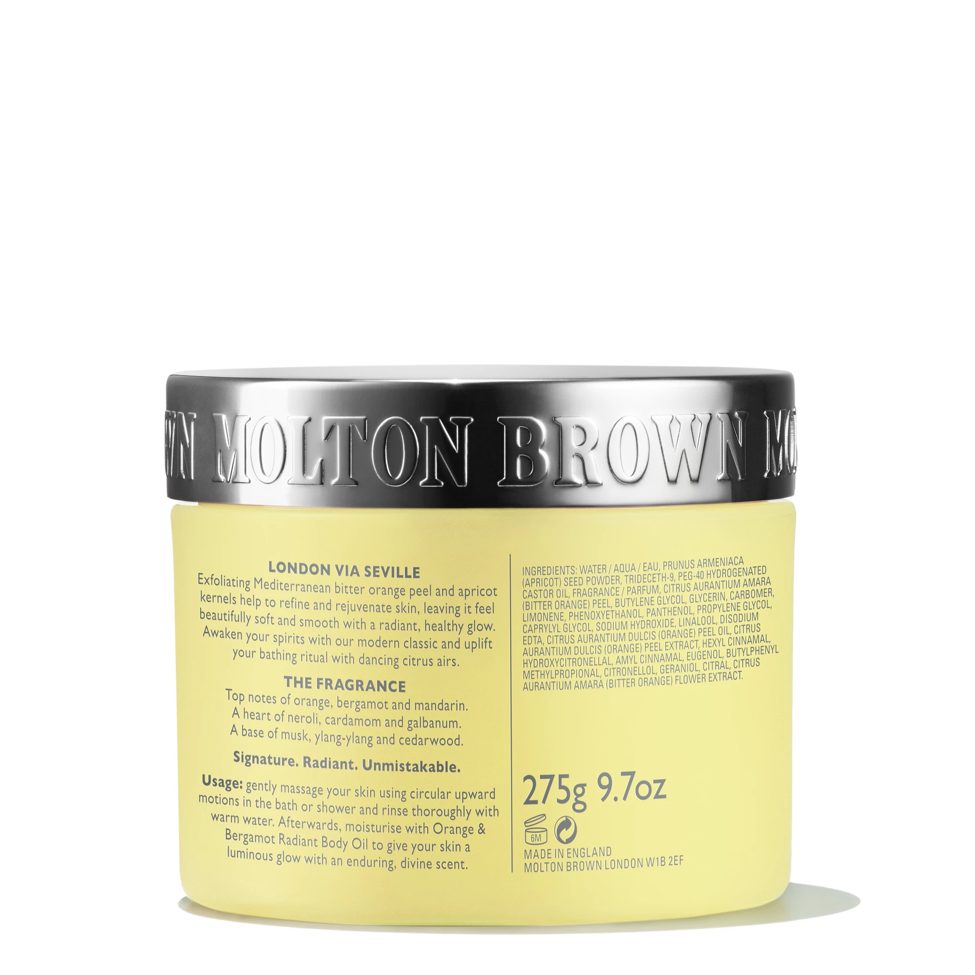 Lustruitor de corp radiant cu portocală și bergamotă 275 g - Molton Brown