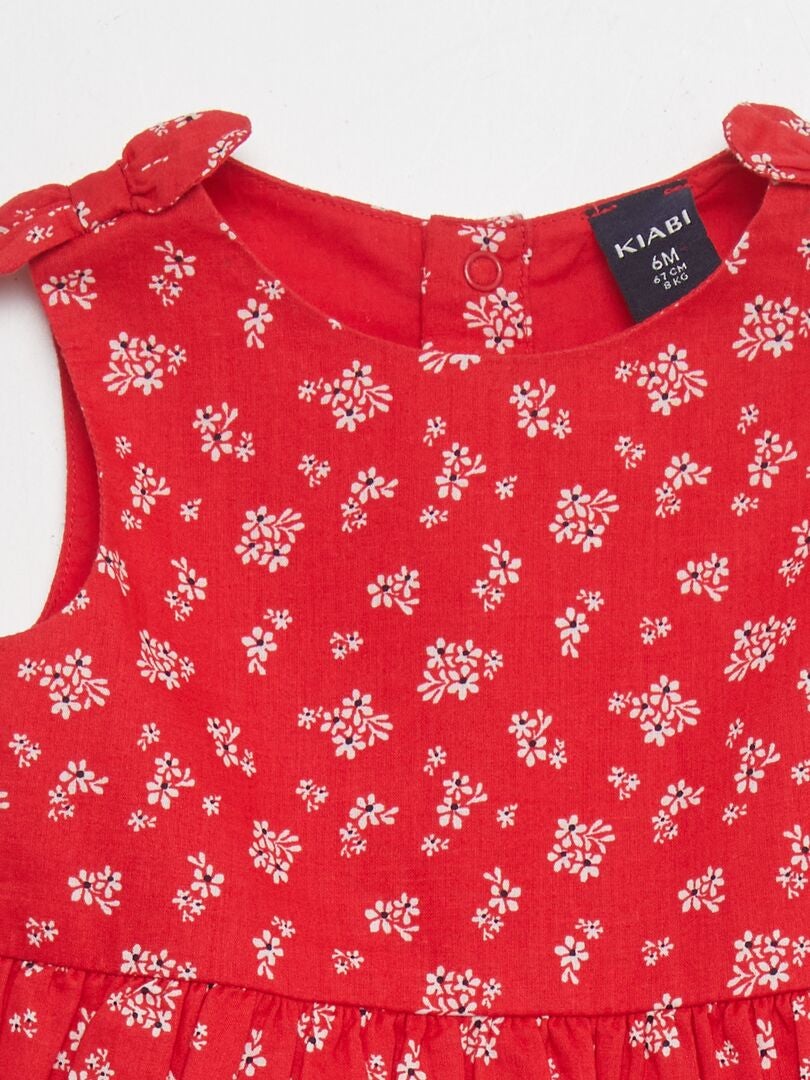 Vestido sem mangas com estampa - VERMELHO