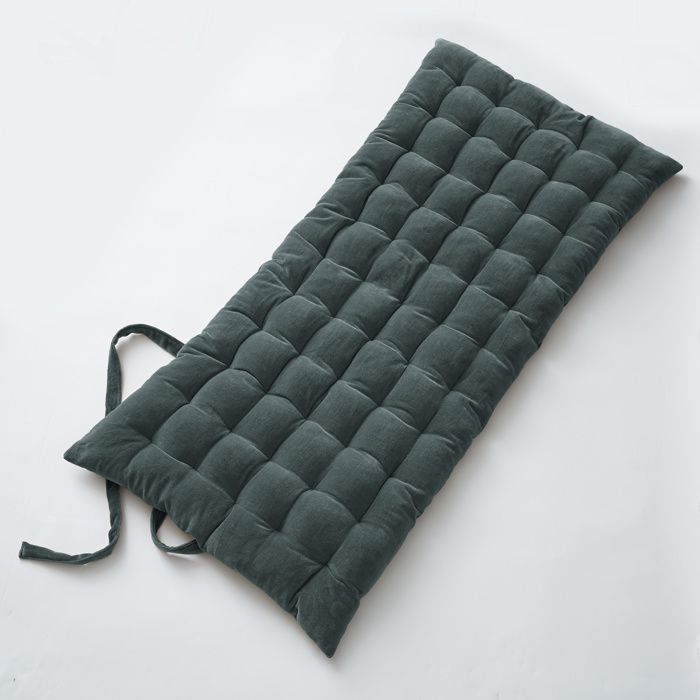 Colchón de suelo de 60 x 120 cm, terciopelo de algodón César, gris pizarra oscuro