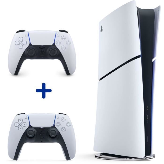 Paquete digital de PS5 (sin lector de discos): Consola PlayStation 5 (modelo Slim) + segundo mando DualSense blanco