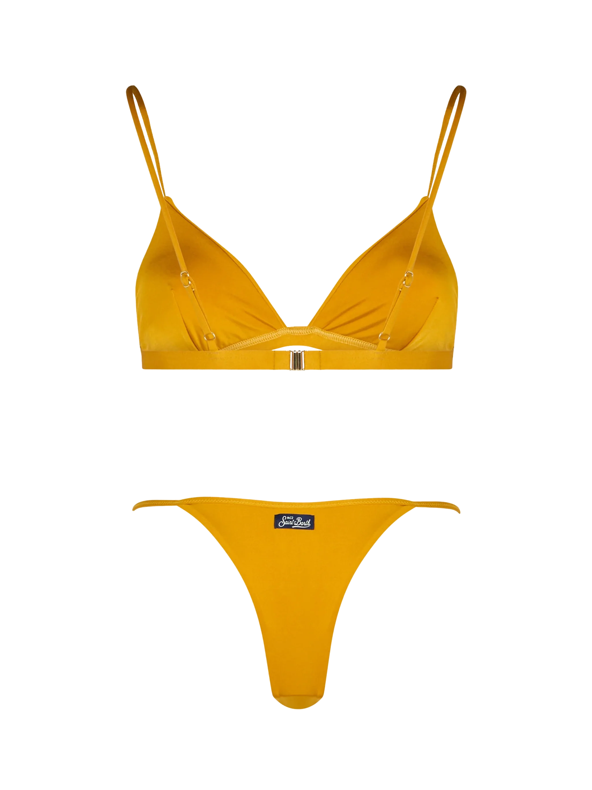 Brooke Jodene damesbikini in okergele driehoekige uitvoering