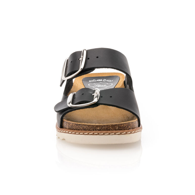Svarte sandaler / sko med åpen tå til dame