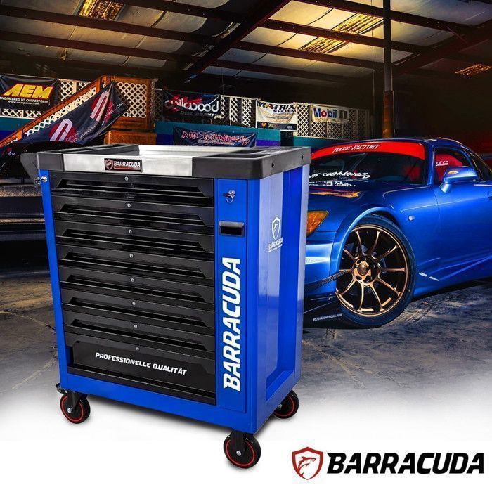 Servante d'atelier - Barracuda Tools - Racing 1 MAX+ - 9 tiroirs - 336 outils - Bleu