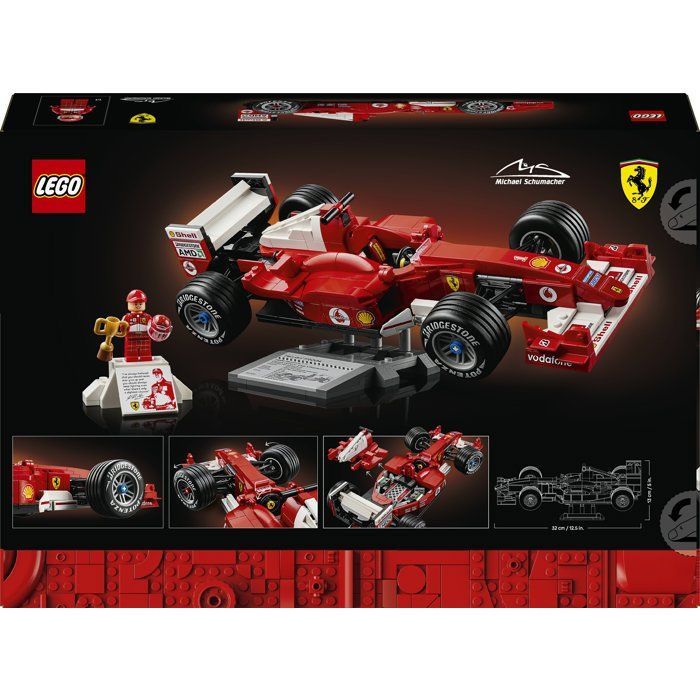 LEGO Icons 11375 Ferrari F2004 et Michael Schumacher - Maquette de Voiture F1 - Set Adulte